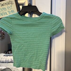 American Eagle Outfitters Mint Striped Tee